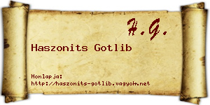 Haszonits Gotlib névjegykártya